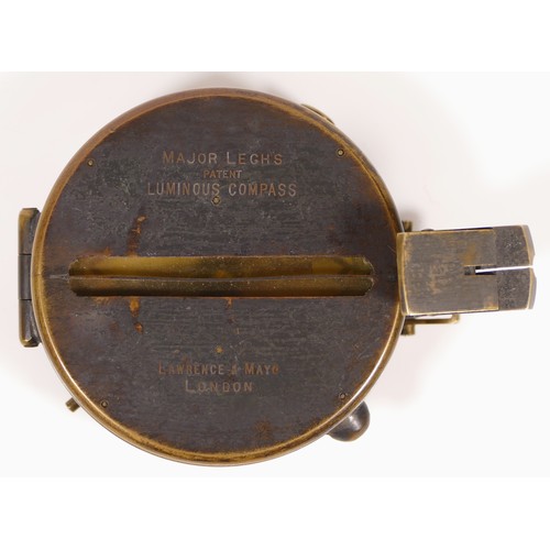 498 - Boer War, a Major Legh's Patent Luminous compass, by Lawrence & Mayo, c. 1899.