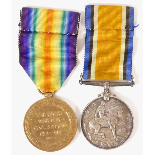 526 - WWI pair, War and Victory, named G 29724, Pte. F.T. Kisby, The Queens