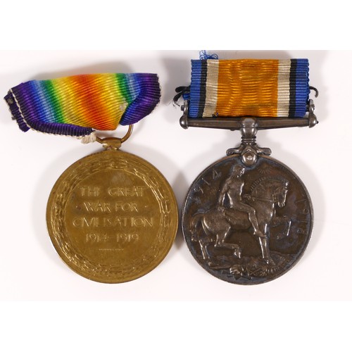 535 - WWI, pair War and Victory, named 268631 Sjt. P.W. Warwick, Dorset Regt