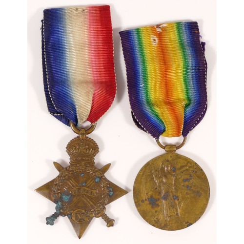 538 - WWI, pair, 1914-14 Star and Victory, named S/5342 Pte. R. McCulloch, A & S Highlanders