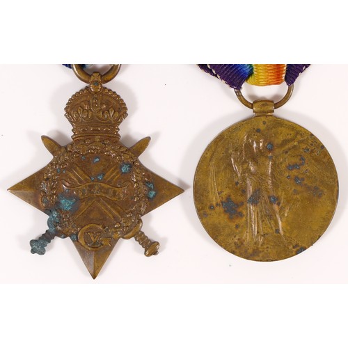 538 - WWI, pair, 1914-14 Star and Victory, named S/5342 Pte. R. McCulloch, A & S Highlanders