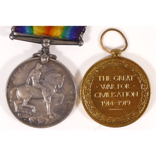 539 - WWI, War, named 4336 Pte. W. Thornton, West Yorks Regt and Victory, named 45782, named Pte. W.F. Som... 