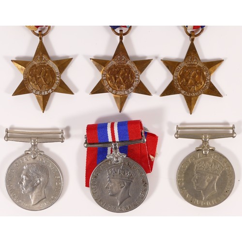 542 - WWII, six medals, including Africa and France Stars