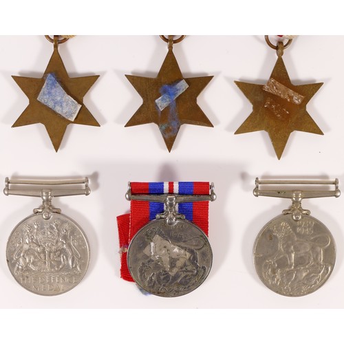 542 - WWII, six medals, including Africa and France Stars