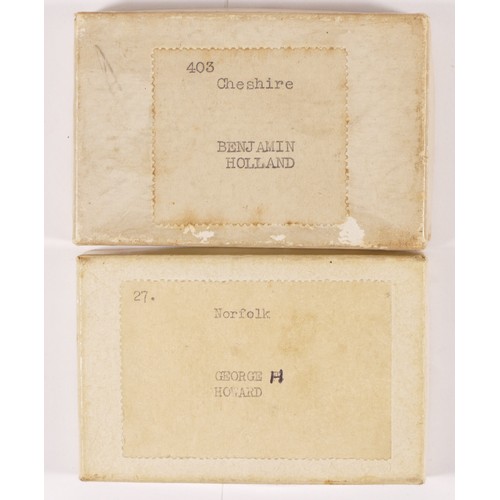 548 - WWI, War and Victory, named1575 Pte. I. Carrington, Hunts Cyc Bn, unworn, original envelopes with pa... 