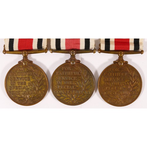 550 - GV and GVI, three Police Special Constabulary medals, named William Jolley, George H. Howard and Ben... 