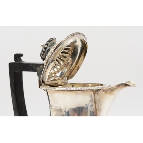 24 - An Edwardian silver hot water pot, Birmingham 1901, 18cm, 345gm.