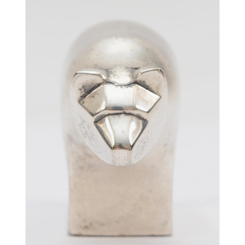 36 - An electroplated polar bear paperweight, Dansk Design, 6 x 5cm.