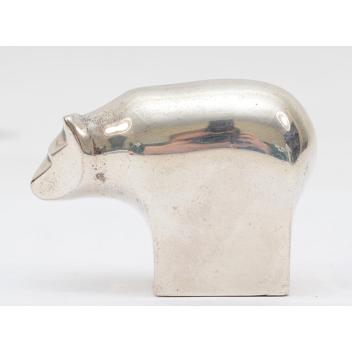 36 - An electroplated polar bear paperweight, Dansk Design, 6 x 5cm.