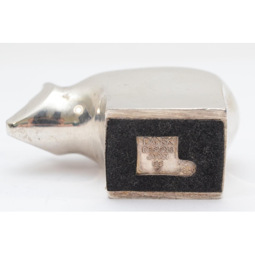 36 - An electroplated polar bear paperweight, Dansk Design, 6 x 5cm.