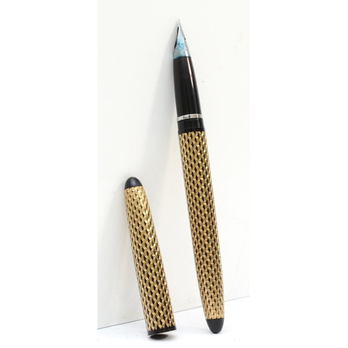 84 - Sheaffer, a boxed gold plated fountain pen, 13.5cm.