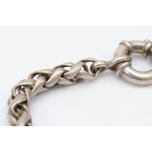 193 - A silver wheat link chain, 54cm, 97gm.