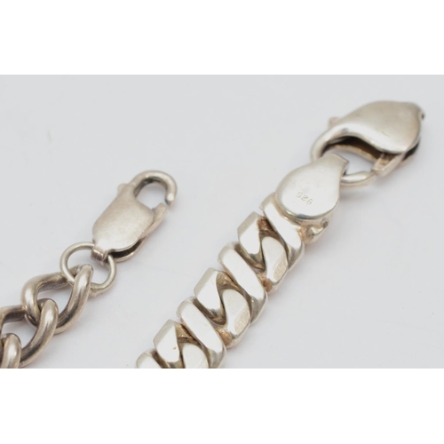 197 - Two silver bracelets, longest 21.5cm, 49gm.