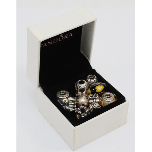 248 - Pandora, eleven charms to include a present charm, 38gm.