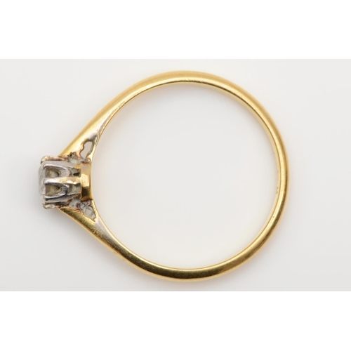 358 - An 18ct gold and old cut brilliant diamond solitaire ring, approximately 0.30cts, size M, 2gm.