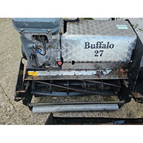 18 - An Allett Buffalo 27 petrol cylinder lawn mower, last service 2019, price new £7650 inc vat