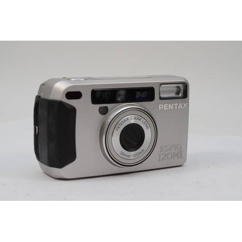 A Pentax Espio 170SL 25mm film camera, with soft carry case and