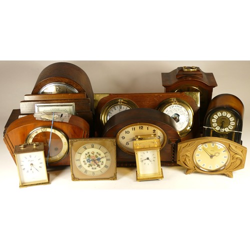 A collection of miniature novelty clocks, together with traveling alarm
