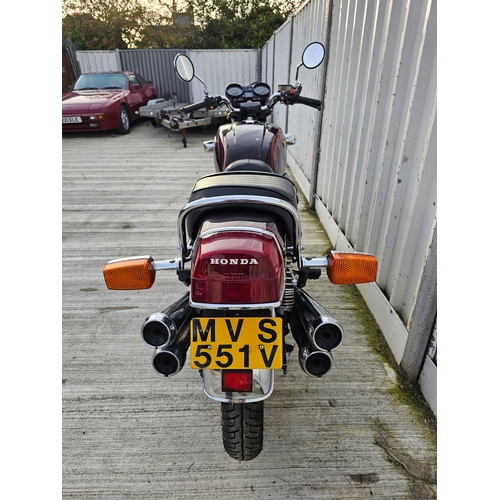 596 - 1980 Honda CB750 K, 748cc. Registration number MVS 551V. Frame number RC01 2017023. Engine number RC... 