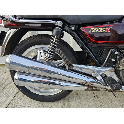 596 - 1980 Honda CB750 K, 748cc. Registration number MVS 551V. Frame number RC01 2017023. Engine number RC... 