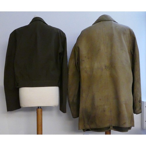 21 - A large American World War II jeep jacket together with a  Canadian World War II jacket, complete wi... 