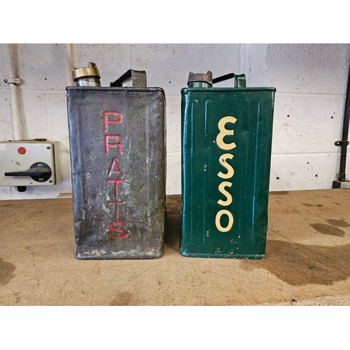 A Pratts Motor Spirit two gallon can with cap and an ESSO