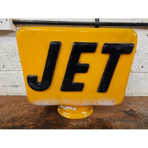 64 - A plastic JET petrol pump globe, repaired