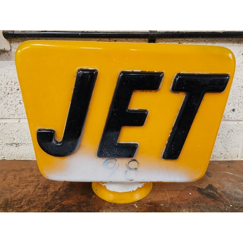 65 - A plastic JET petrol pump globe, repaired