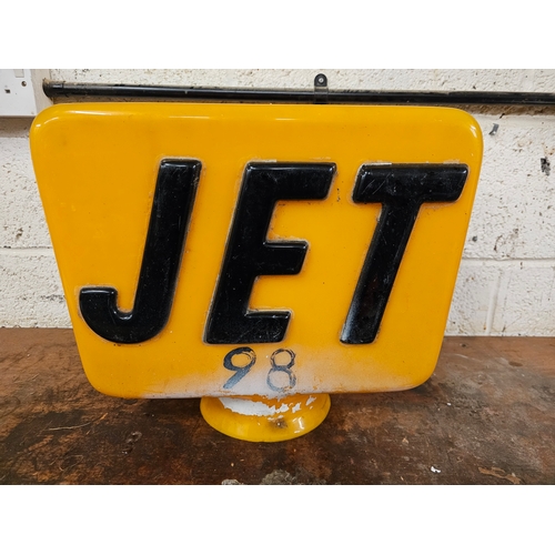 65 - A plastic JET petrol pump globe, repaired