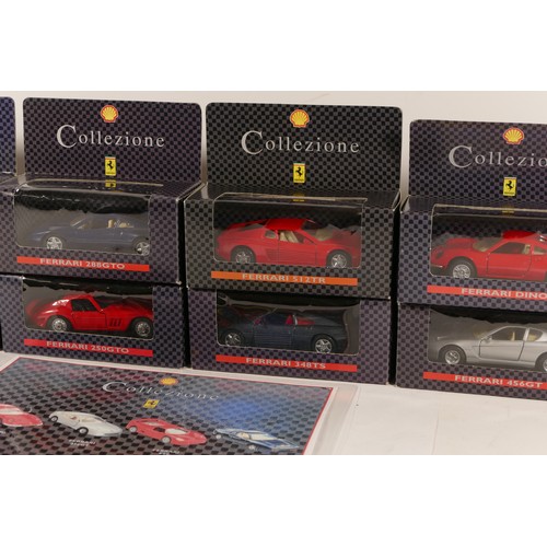 72 - A set of eight boxed Shell Cellezione model Ferrari's comprising of 348TS, F40, 456GT, F50, 250GTO, ... 