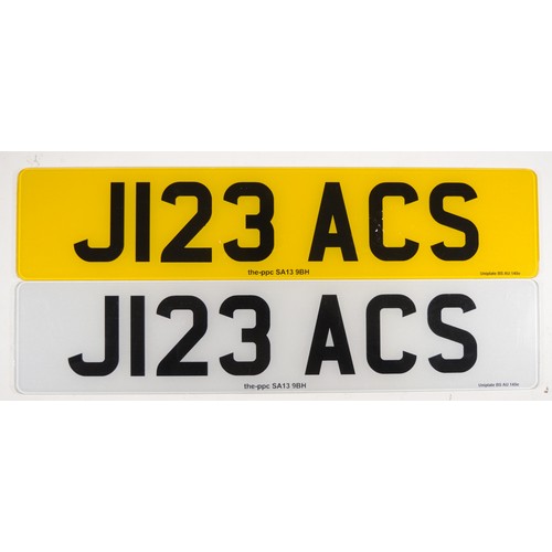 96 - Cherished number plate J123 ACS, on retention, buyer to pay for the transfer