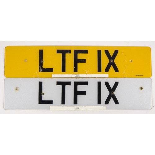 97 - Cherished number plate LTF 1X, on retention, buyer to pay for the transfer