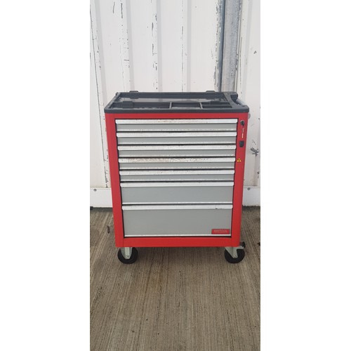 104 - A Britool metal seven height tool chest on wheels, H96, W73, D50cm.