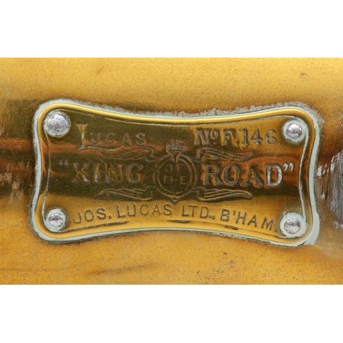 201 - A brass era King of the Road by Lucas oil fired side lamp, No 146, 21cm.