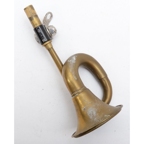 209 - A brass motorcycle horn with squirrel motif, 17cm.