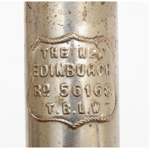 220 - A vintage nickle 'The new Edinburgh' candle holder, Rd 56168.