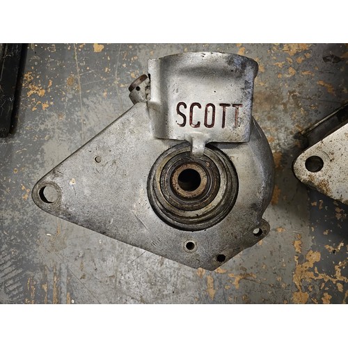 229 - A Scott crank case, No 1720, believed 1913, and a Scott crank case with barrel, No 6307.