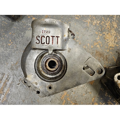 229 - A Scott crank case, No 1720, believed 1913, and a Scott crank case with barrel, No 6307.