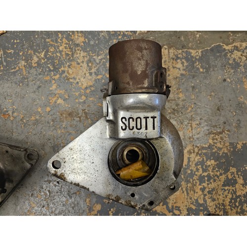 229 - A Scott crank case, No 1720, believed 1913, and a Scott crank case with barrel, No 6307.