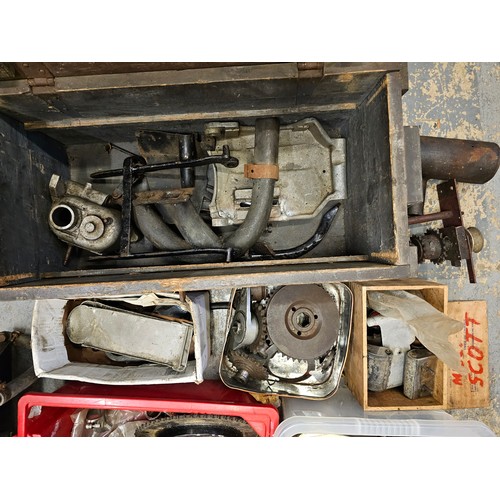 243 - A quantity of mainly Scott related engine parts and others.