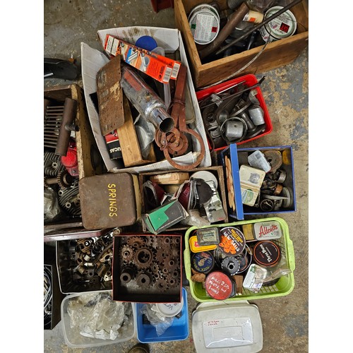 245 - A quantity of British motorcycle parts and spares.