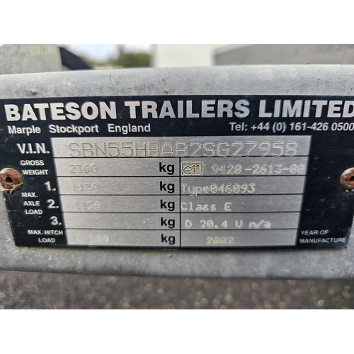 277 - A Bateson Deauville horse trailer, 2300kg weight limit, with composite floor, very little use and ba... 