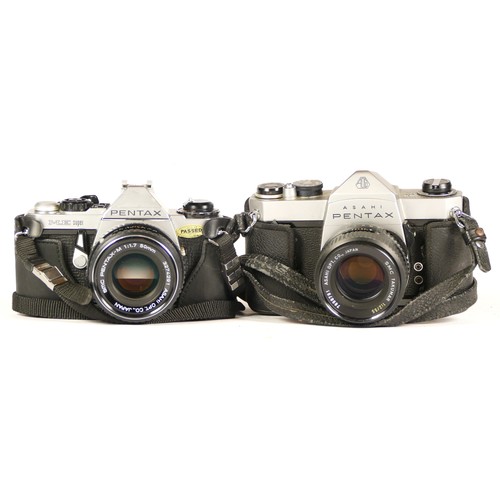 Two Pentax cameras comprising Pentax Asahi Sp 1000 (mechanically working, not tested with batteries)