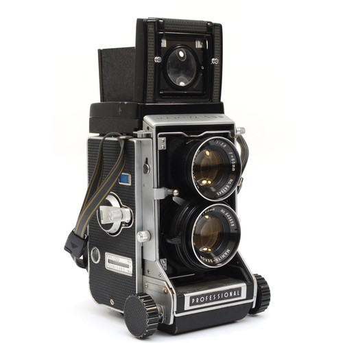 A 1960s  Mamiya C33 professional medium format film camera with 80mm twin lens, body stamped 345416 (working)