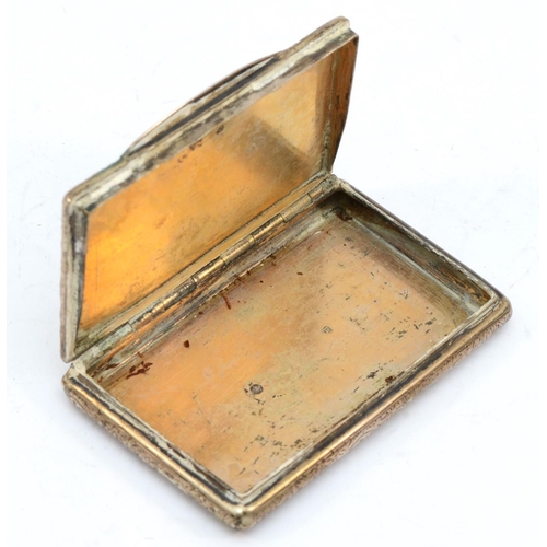 7 - An Austrian silver snuff box, bearing control marks, of rectangular form with chased and cast decora... 