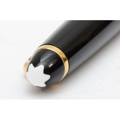 55 - Mont Blanc, Meisterstuck, a black lacquer fountain pen with 14K gold nib