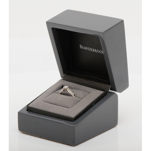 149 - A 18ct white gold single stone brilliant cut diamond ring, BeaverBrooks certificate number WW0436156... 