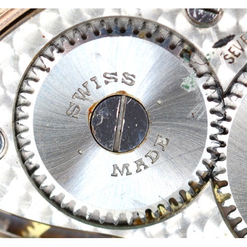 192 - Rolex; A 9ct gold cased half hunter key less wind pocket watch, with seventeen jewel lever signed mo... 