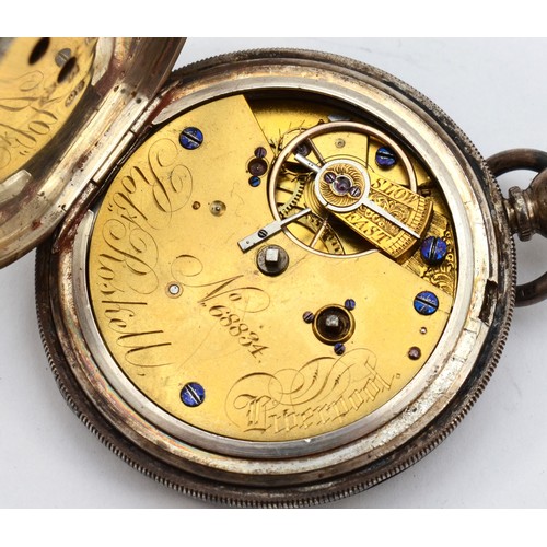 195 - Robert Roskell of Liverpool; a Victorian silver cased full hunter fusee pocket watch, Chester 1868, ... 