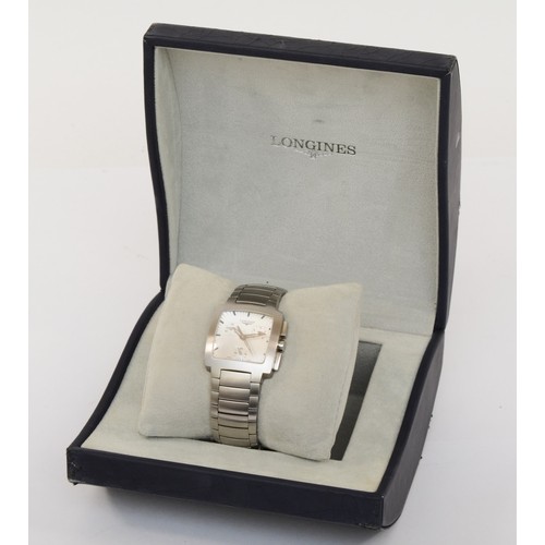 212 - Longines,  a stainless steel quartz chronograph gentleman's wristwatch, ref: L3 128 4, circa 2000, s... 